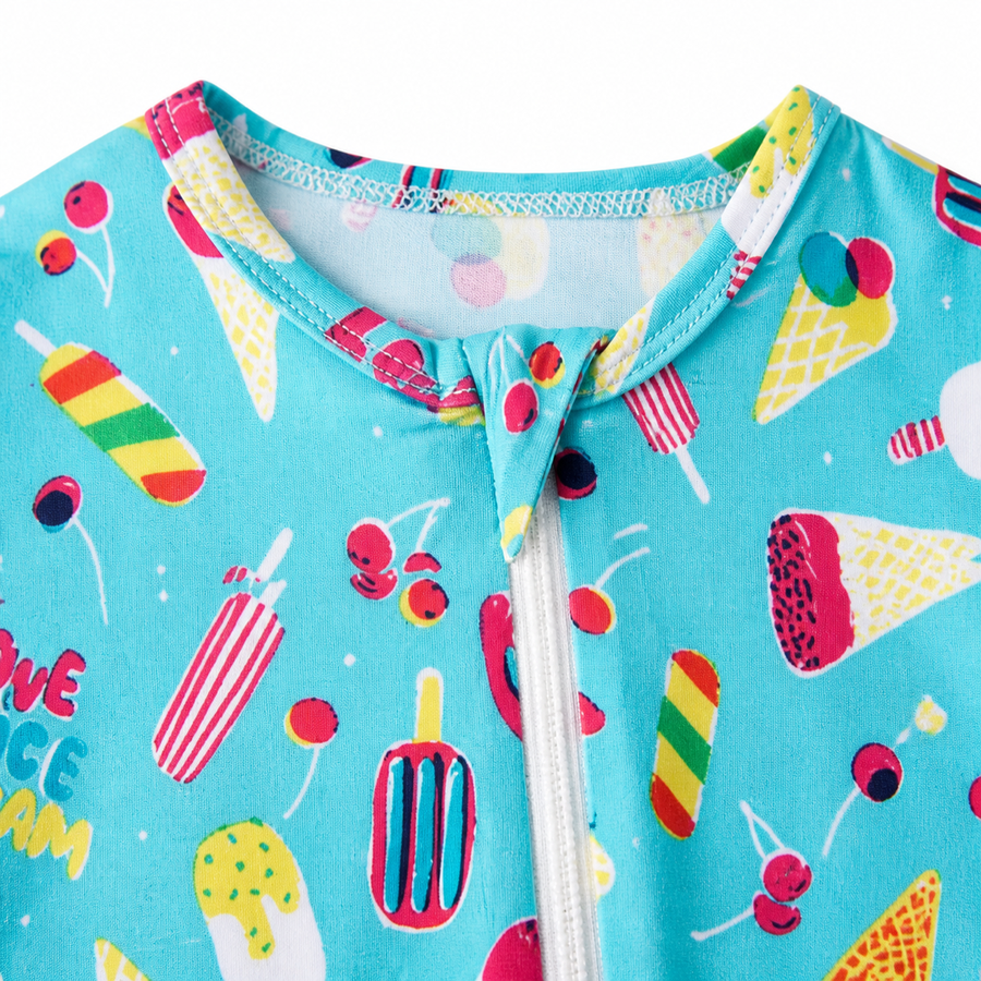 Ice Cream Romper — Ice Cream — Zipper detail — image 3