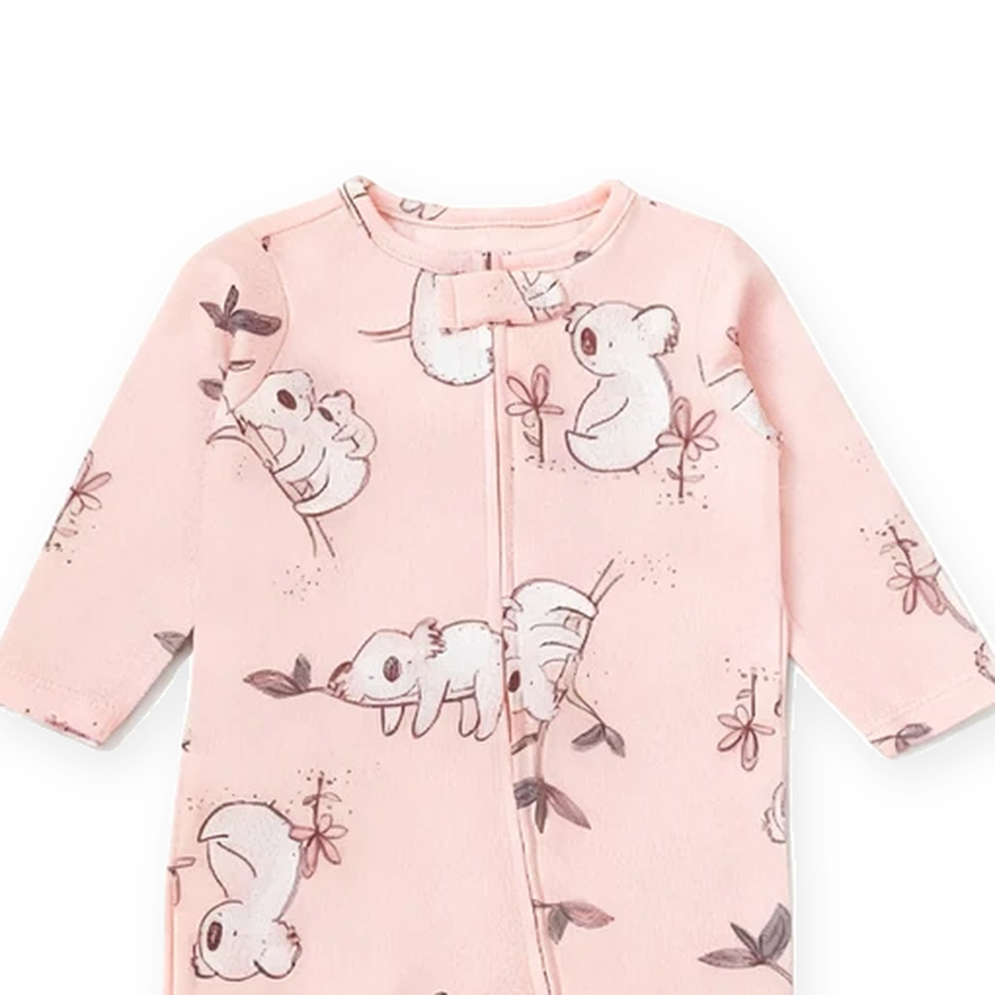 Koala Footed Romper — Koala — Zipper detail — image 3