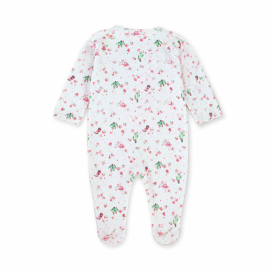 Floral Footed Romper — Floral — Back view — image 2