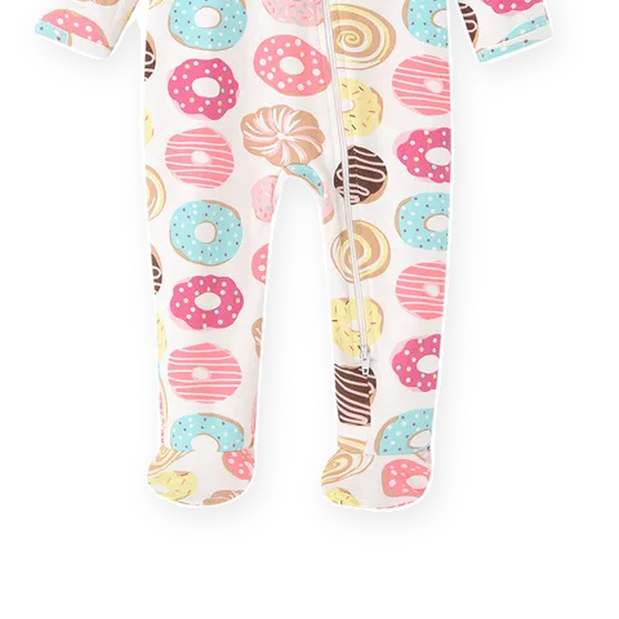 Doughnut Footed Romper — Doughnut — Gusset and seam detail — image 6