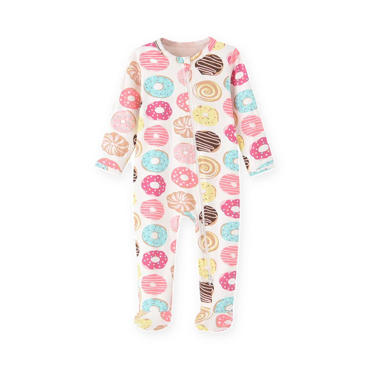 Doughnut Footed Romper — Doughnut — Front view — image 1