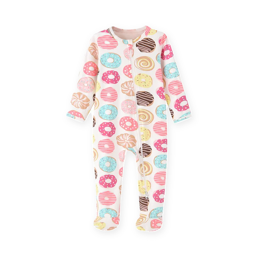 Doughnut Footed Romper — Doughnut — Front view — image 1