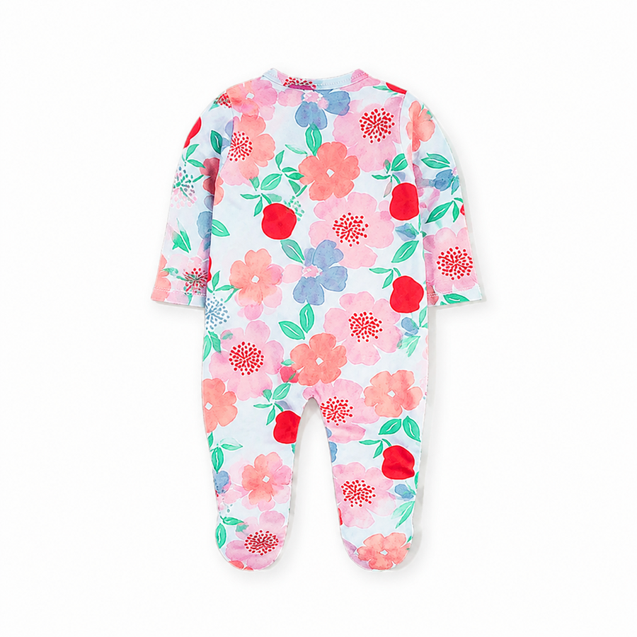 Big Flower Footed Romper — Big Flower — Back view — image 2