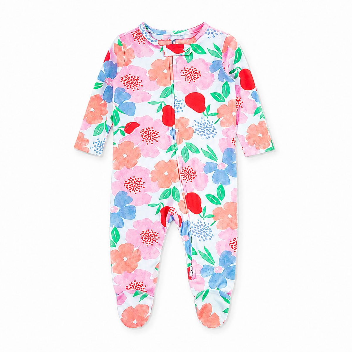 Big Flower Footed Romper — Big Flower — Front view — image 1