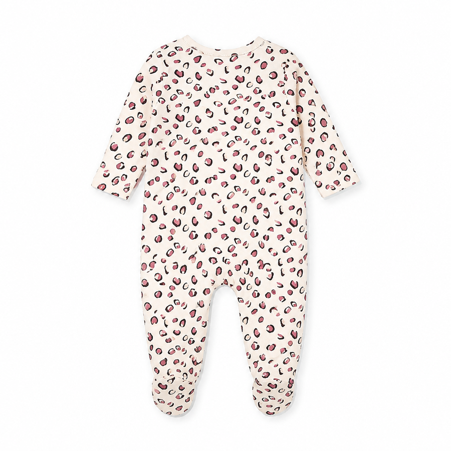 Leopard Footed Romper — Leopard — Back view — image 2