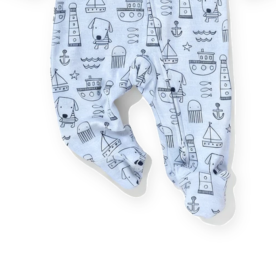 Dog Footed Romper — Dog — Gusset and seam detail — image 6