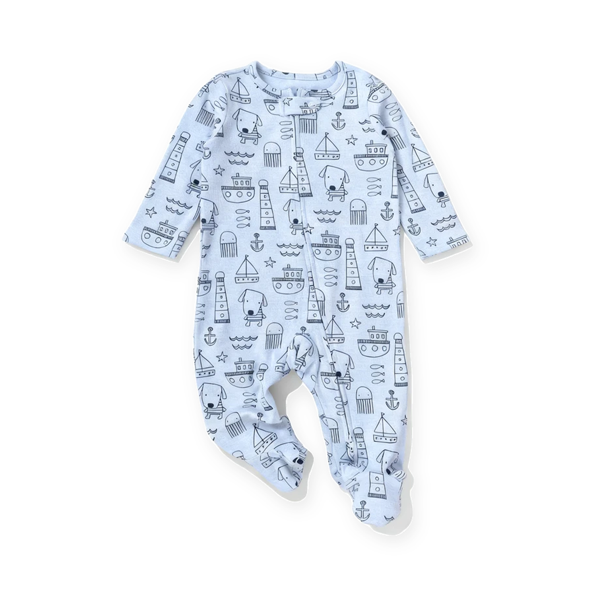 Dog Footed Romper — Dog — Front view — image 1