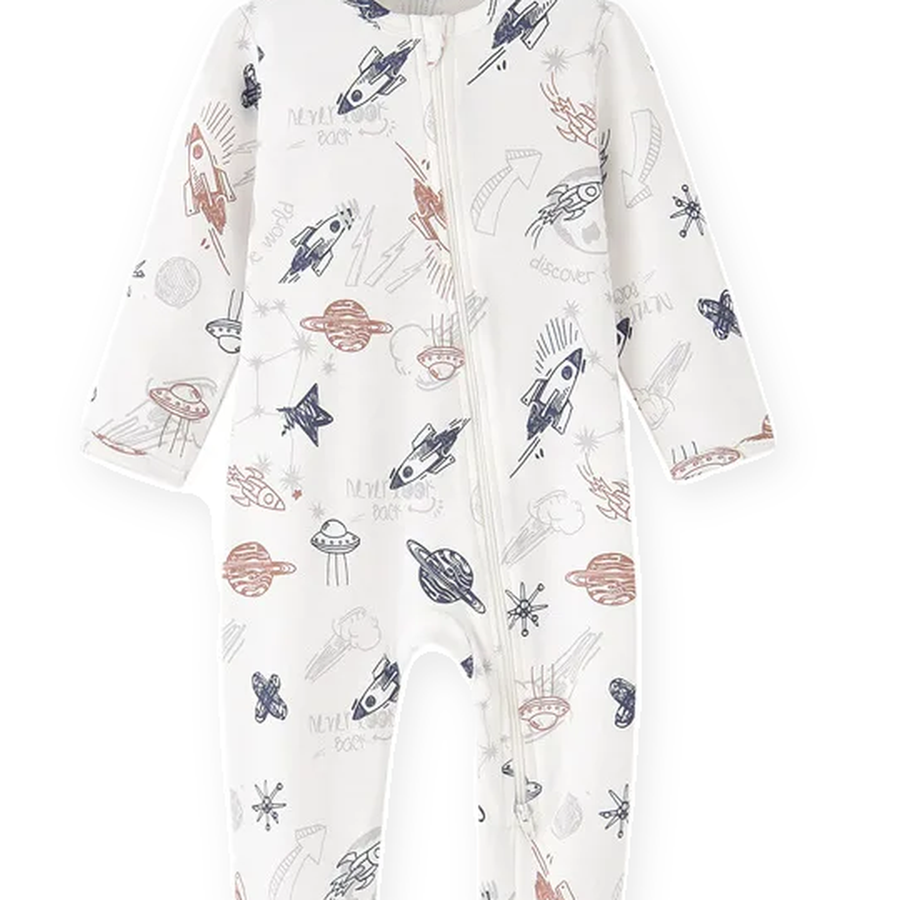White Space Footed Romper — White Space — Zipper detail — image 3
