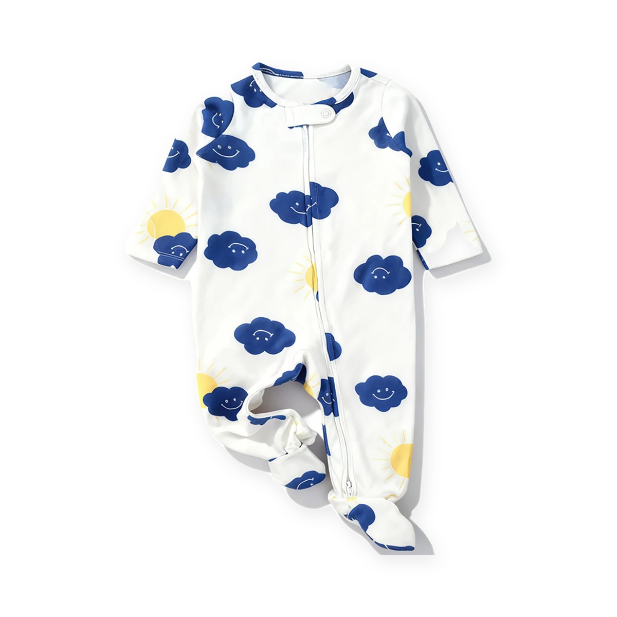 Clouds Footed Romper — Clouds — Front view — image 1