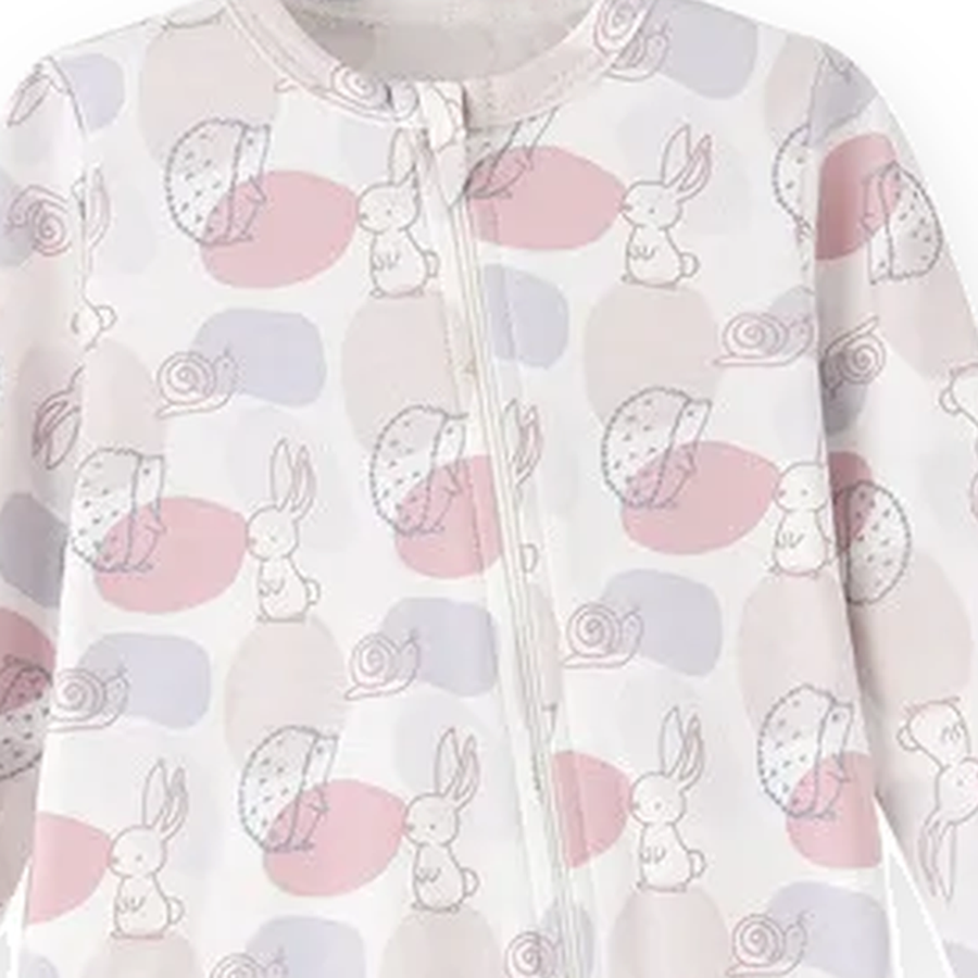 Rabbit Footed Romper — Rabbit — Zipper detail — image 3