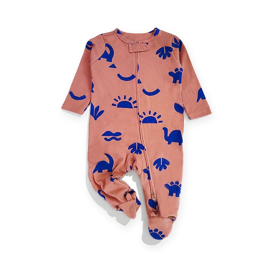 Dino Footed Romper — Dino — Front view — image 1