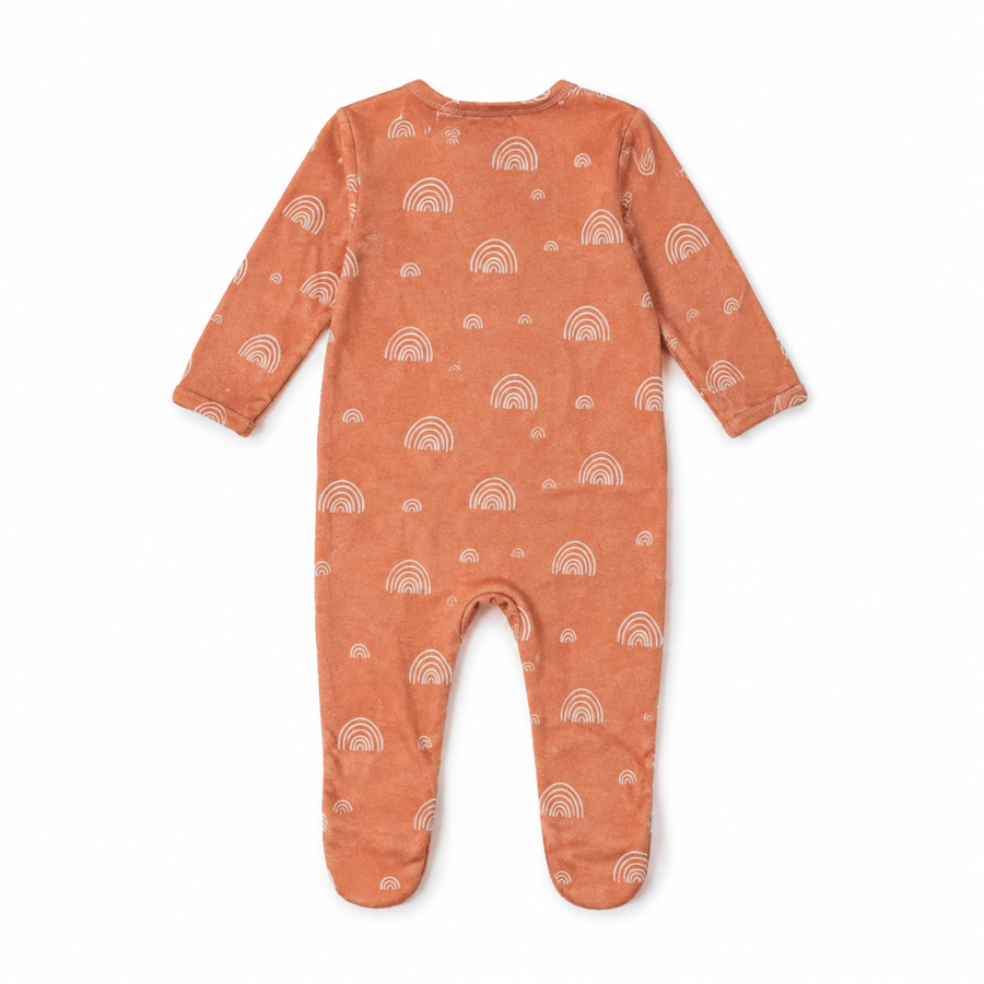 Terracotta Rainbows Footed Romper — Terracotta Rainbows — Back view — image 2