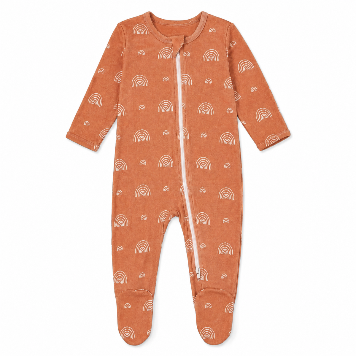 Terracotta Rainbows Footed Romper — Terracotta Rainbows — Front view — image 1