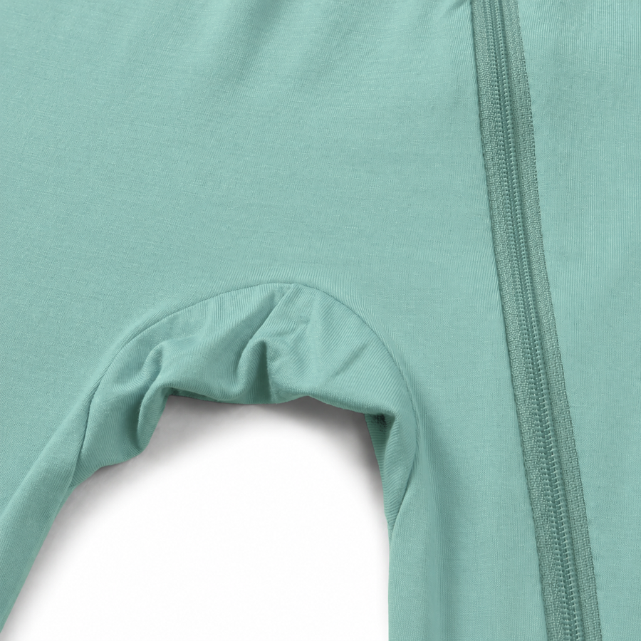Coastal Blues Romper — Aqua — Gusset and seam detail — image 5