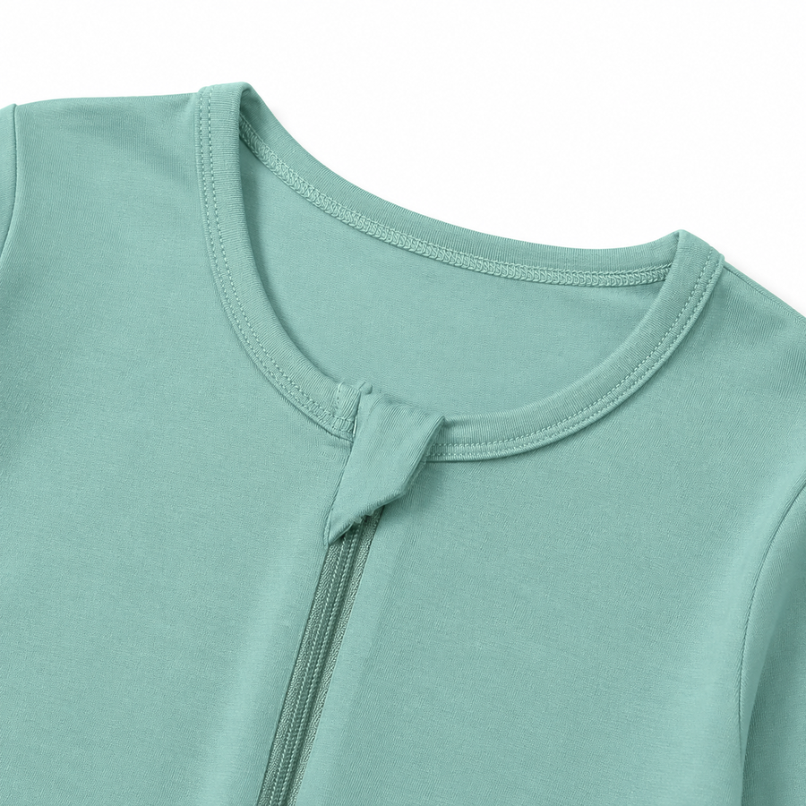 Coastal Blues Romper — Aqua — Zipper detail — image 3