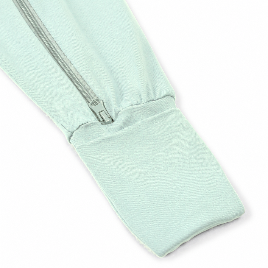 Coastal Blues Romper — Seafoam — Cuff and foot detail — image 4