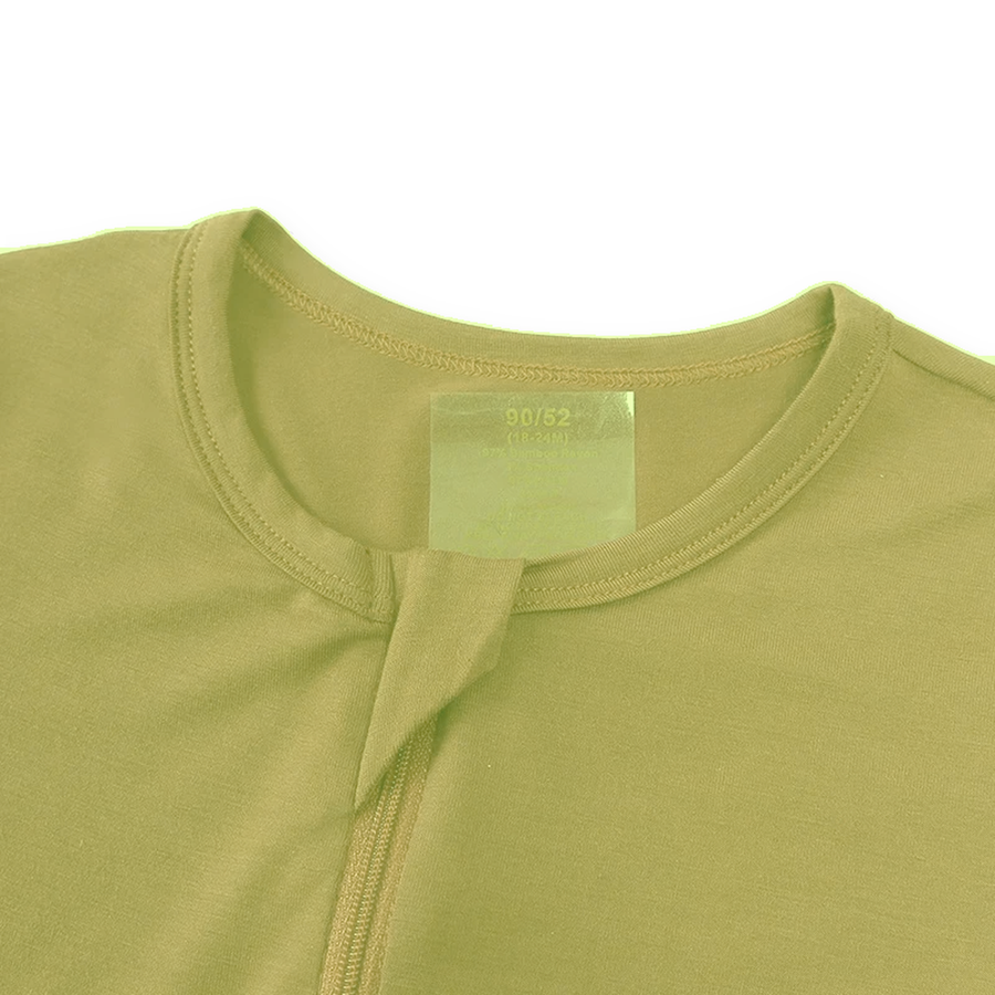 Earth Tones Romper — Olive — Neckline and seam detail — image 4
