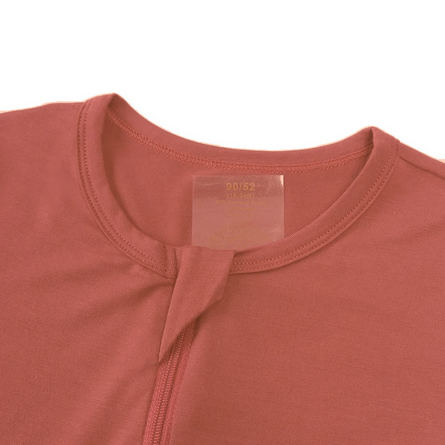 Earth Tones Romper — Terracotta — Neckline and seam detail — image 4