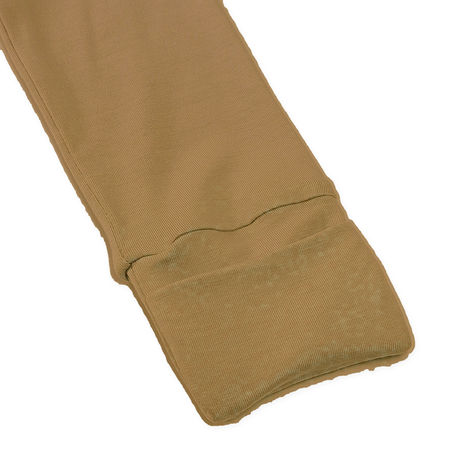 Airy Neutrals Romper — Camel — Cuff and foot detail — image 5