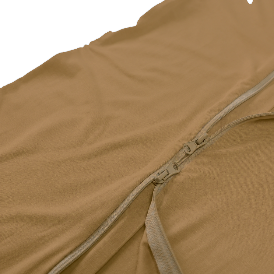 Airy Neutrals Romper — Camel — Zipper detail — image 3