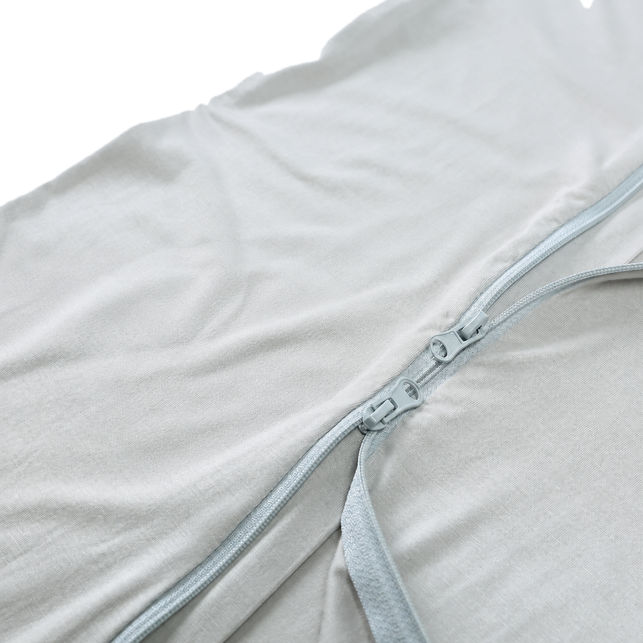Airy Neutrals Romper — Cloud Gray — Zipper detail — image 3