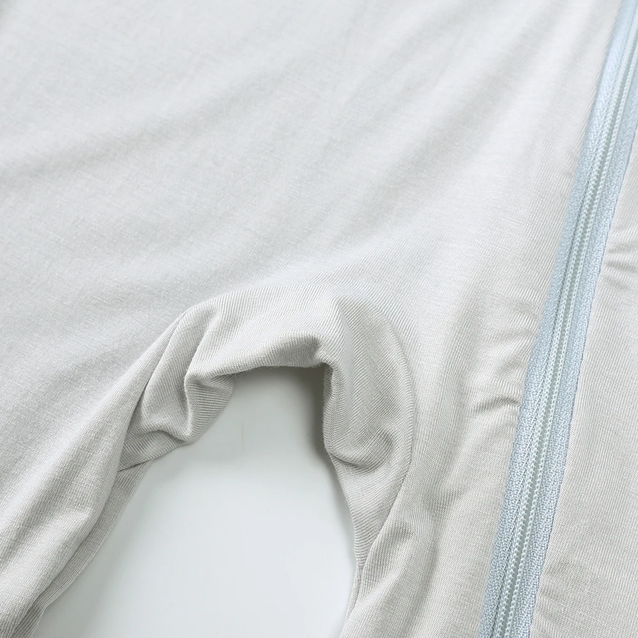 Airy Neutrals Romper — Cloud Gray — Zipper detail — image 4
