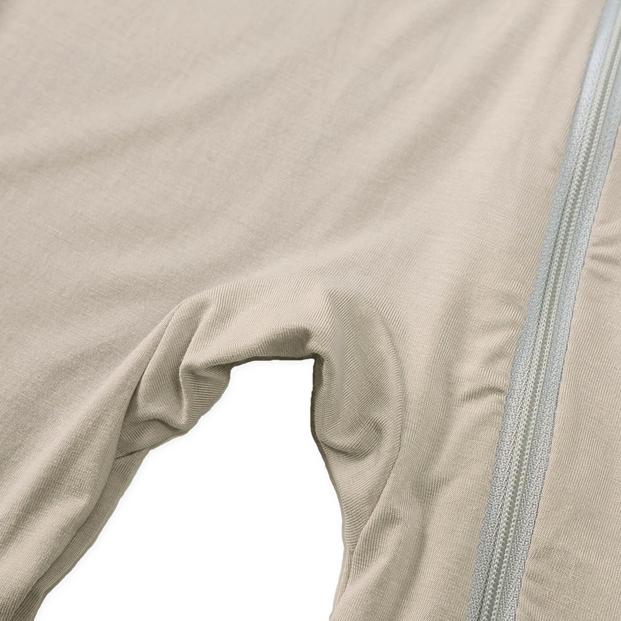 Airy Neutrals Romper — Oatmeal — Zipper detail — image 4