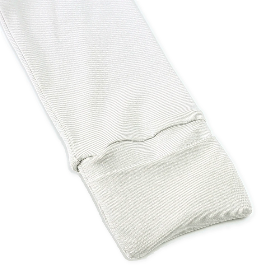 Airy Neutrals Romper — White — Cuff and foot detail — image 5