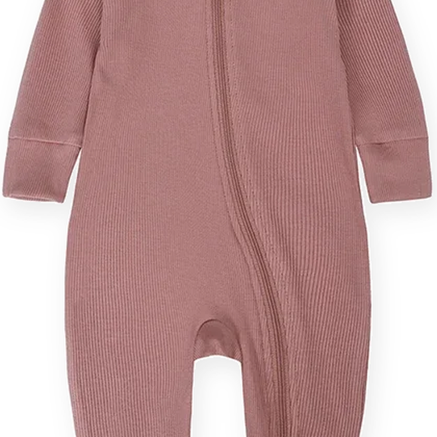 Ribbed Essentials Romper — Dusty Rose — Fabric detail — image 7