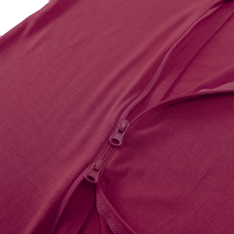Rose Garden Romper — Berry — Zipper detail — image 4