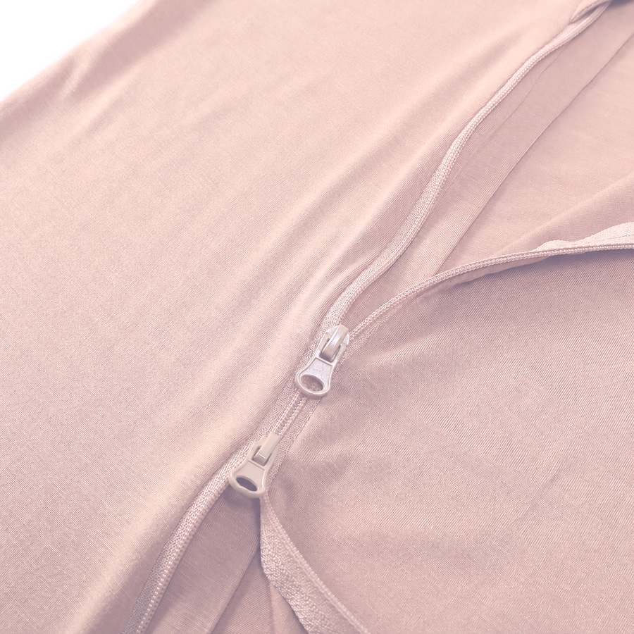 Rose Garden Romper — Blush Pink — Zipper detail — image 4
