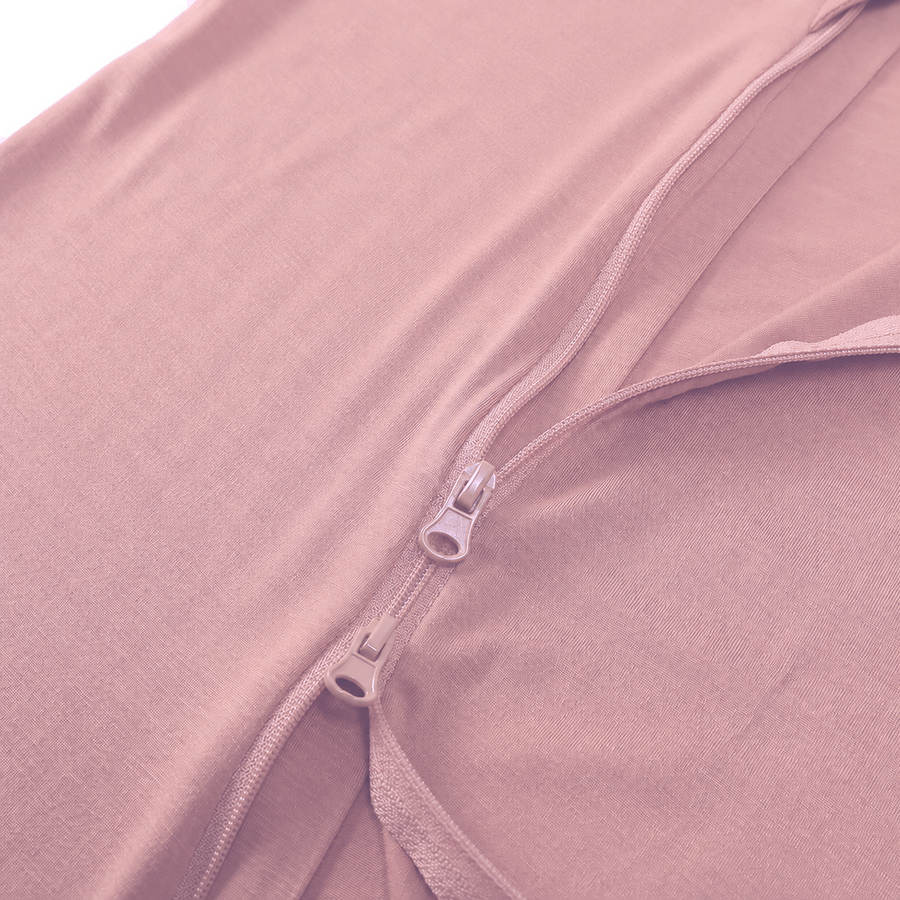 Rose Garden Romper — Dusty Rose — Zipper detail — image 4