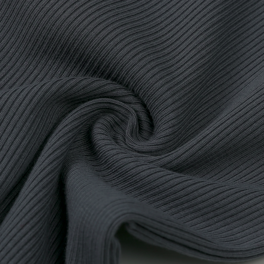 Ribbed Neutrals Heavyweight Romper — Black — Fabric detail — image 12