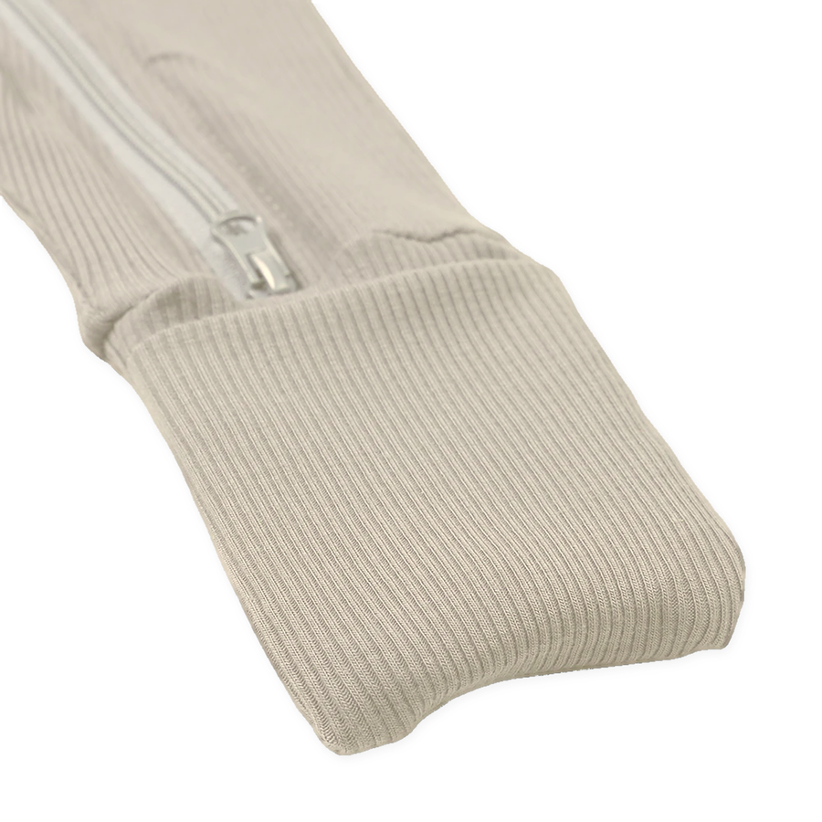 Ribbed Neutrals Heavyweight Romper — Cream — Cuff and foot detail — image 10