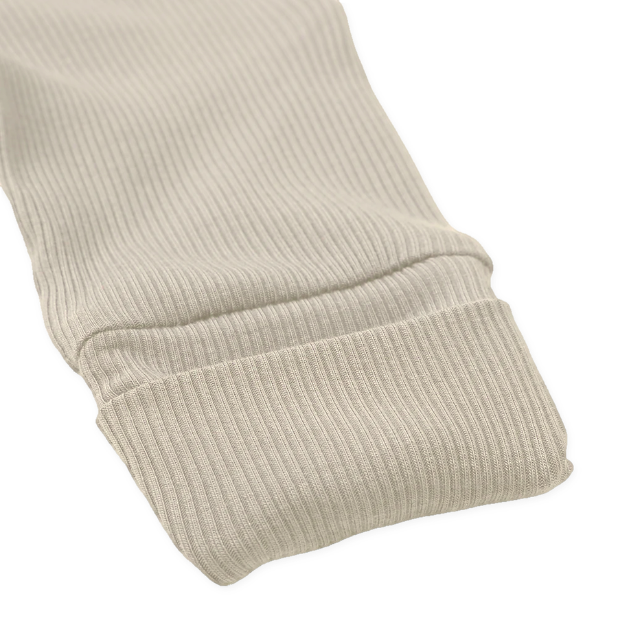 Ribbed Neutrals Heavyweight Romper — Cream — Cuff and foot detail — image 8