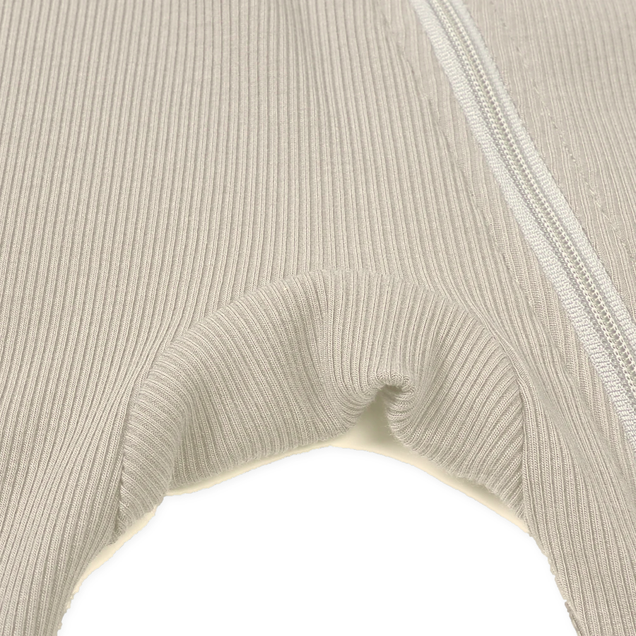 Ribbed Neutrals Heavyweight Romper — Cream — Gusset and seam detail — image 11
