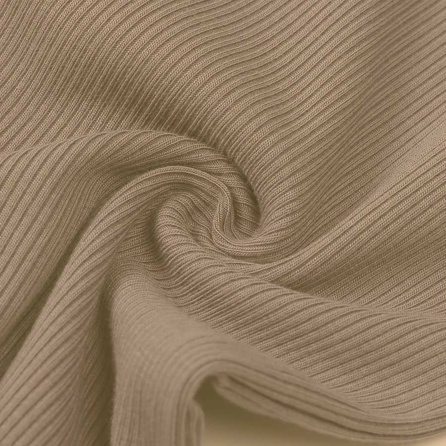 Ribbed Neutrals Heavyweight Romper — Taupe — Fabric detail — image 12