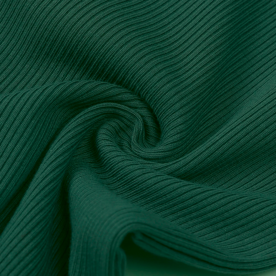 Ribbed Botanical Heavyweight Romper — Forest Green — Fabric detail — image 12