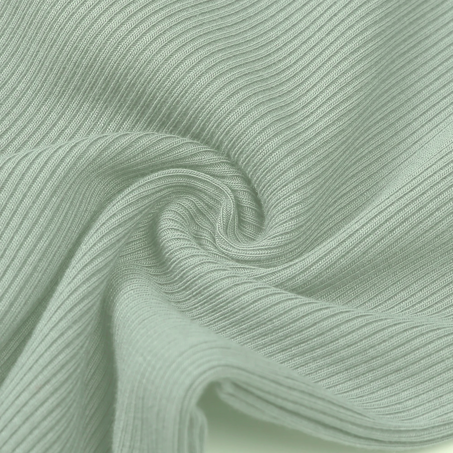 Ribbed Botanical Heavyweight Romper — Sage — Fabric detail — image 12