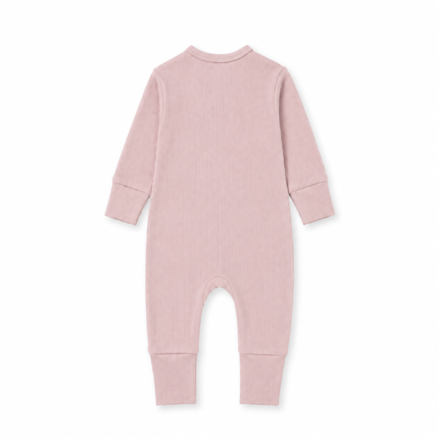 Ribbed Dusty Heavyweight Romper — Blush Pink — Back view — image 2
