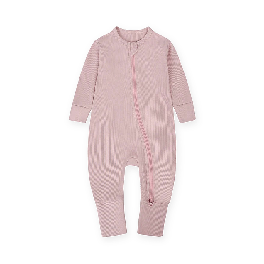Ribbed Dusty Heavyweight Romper — Blush Pink — Front view — image 1