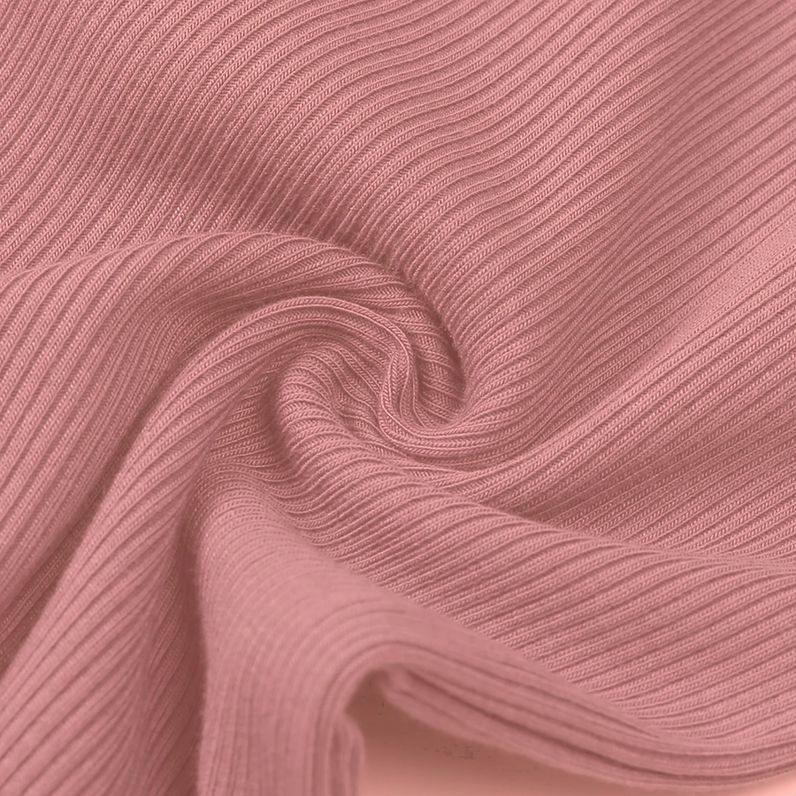 Ribbed Dusty Heavyweight Romper — Dusty Rose — Fabric detail — image 12