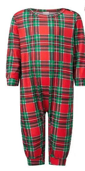 Bright Green Tartan Family Christmas Pajamas — close-up detail 2