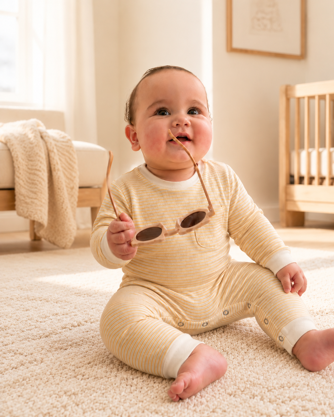 Atelier Isabelle Striped Long Sleeve Romper