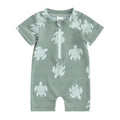 Baby Boys Summer Swimwear Beach Swimming Suit Cute Sea Element Prints Zipper Short Sleeve Monokini Swimsuit