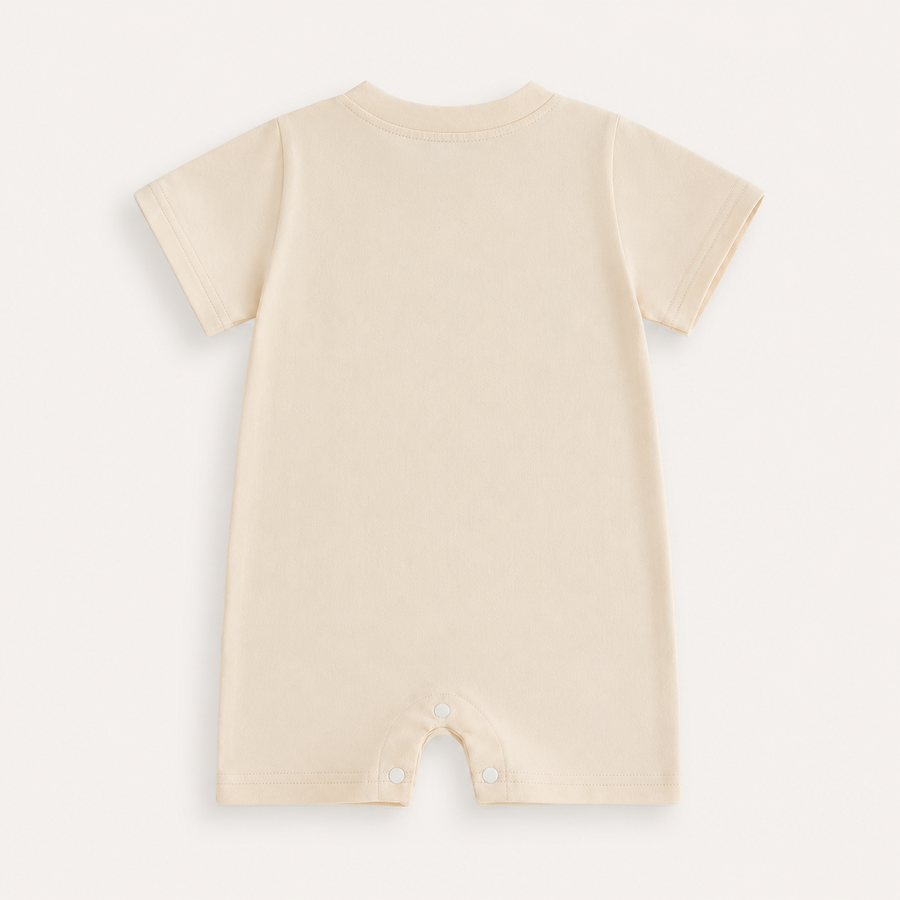 USA Appliqué Short Sleeve Baby Romper - Beige, product view 4