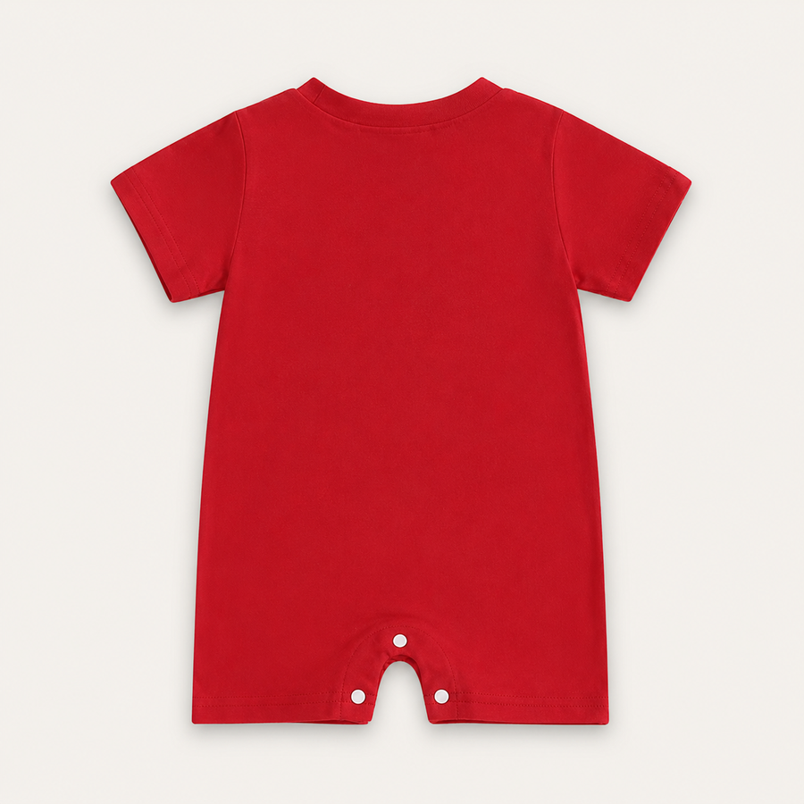 USA Appliqué Short Sleeve Baby Romper - Red, product view 4