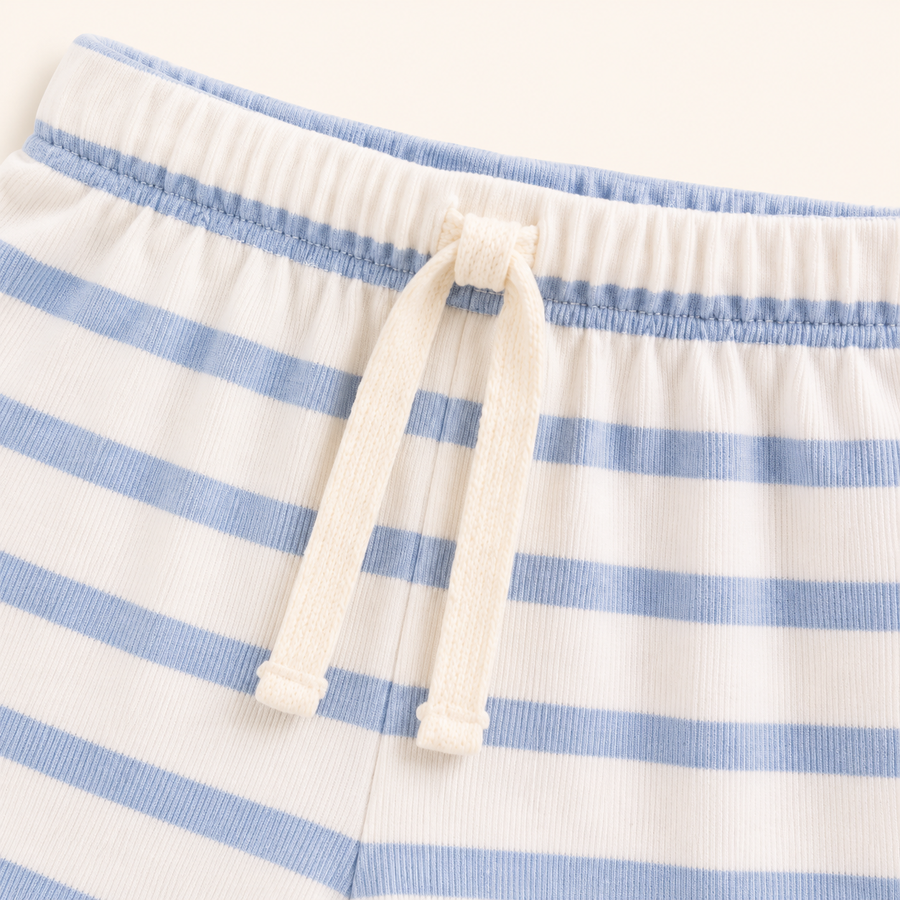 Sunny Days Bodysuit & Shorts Set - Blue Stripes, product view 6