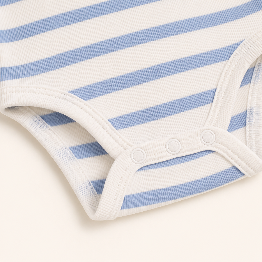 Sunny Days Bodysuit & Shorts Set - Blue Stripes, product view 7