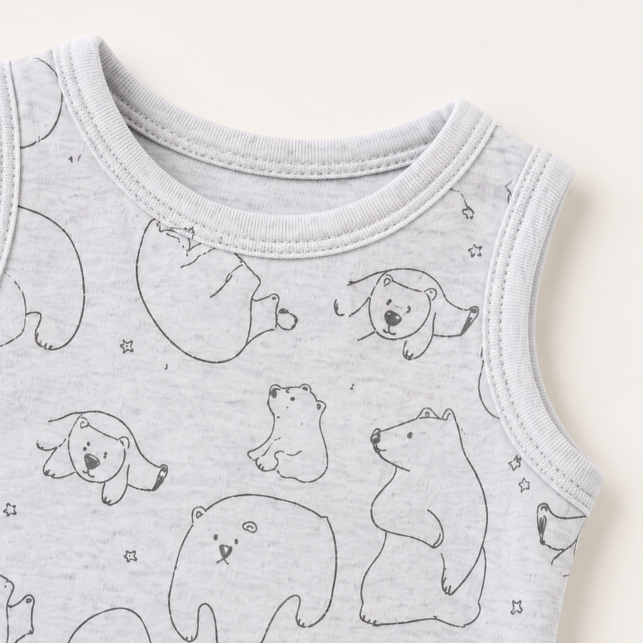 Sunny Days Bodysuit & Shorts Set - Grey Bears, product view 5